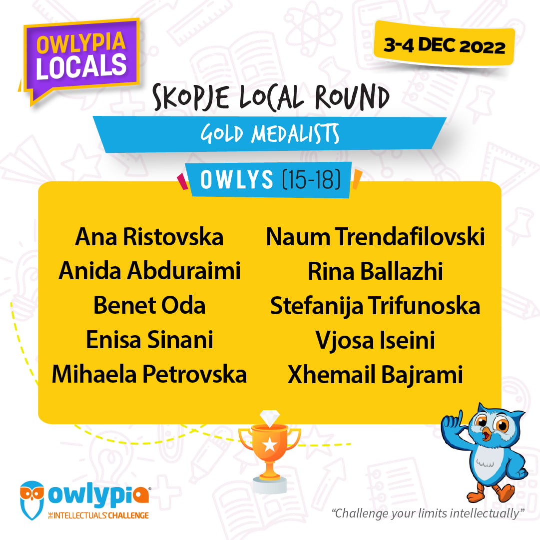 Local Results_Owlys_Gold Medalist